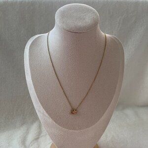 Gold a initial and clover necklace